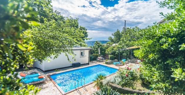 Ferienhaus Bakarac mit Meerblick