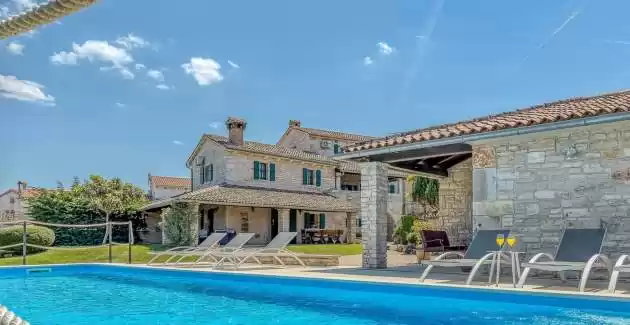 Unique Stone Villa Luna with Private Pool, Whirlpool and Fenced Garden