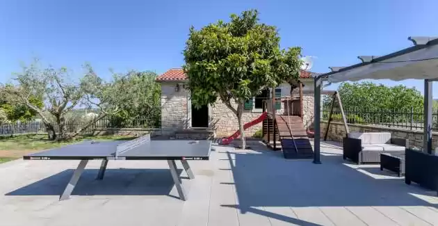 Unique Stone Villa Luna with Private Pool, Whirlpool and Fenced Garden