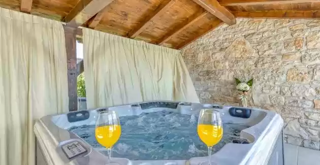 Unique Stone Villa Luna with Private Pool, Whirlpool and Fenced Garden