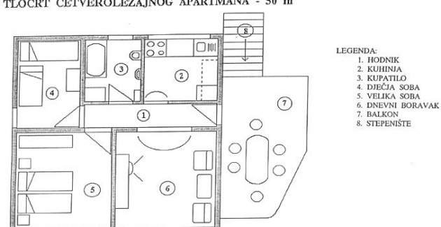 Dvosobni apartman  Žirje A1