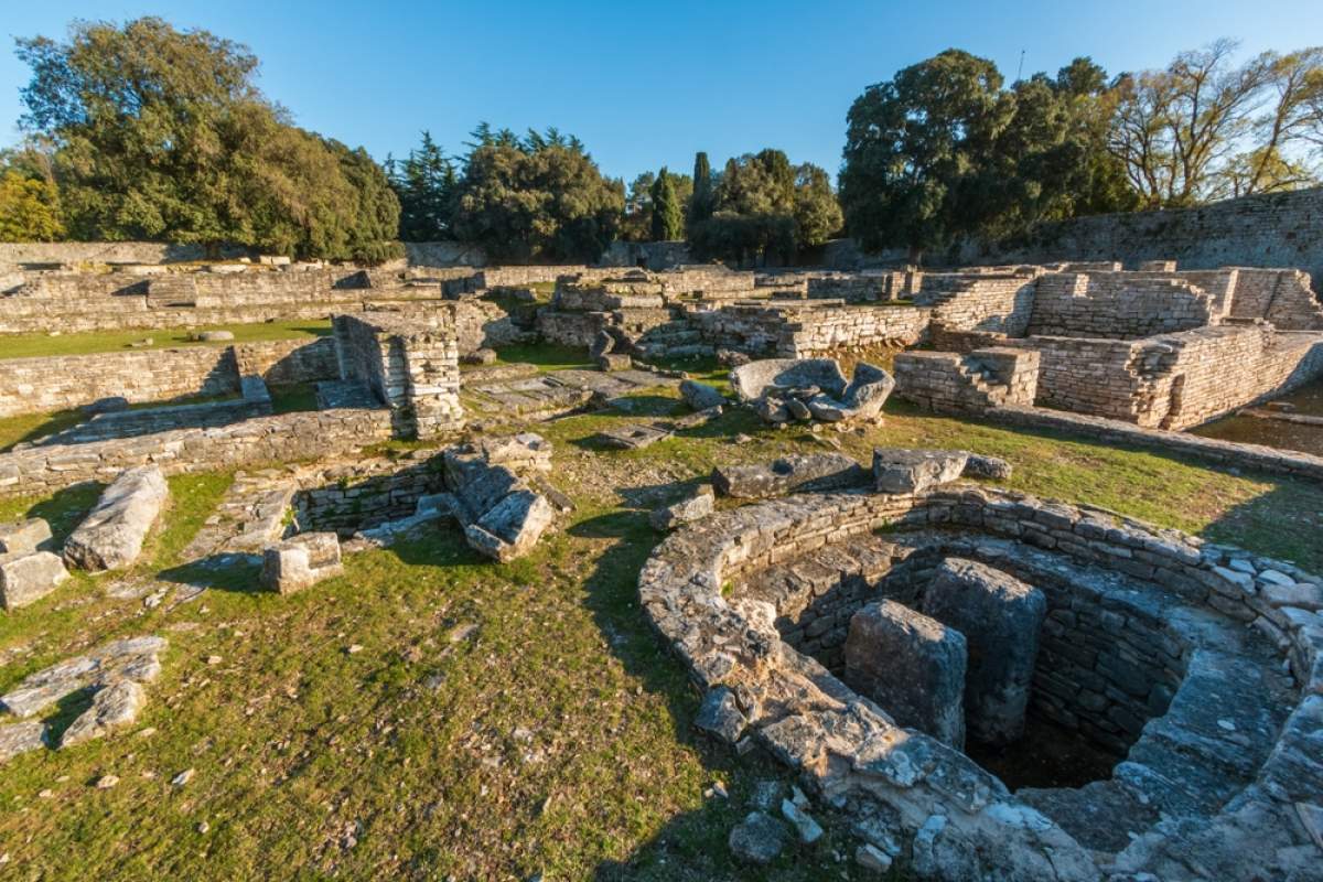 Ruins of Kastrum, roman city on the island of Brijun