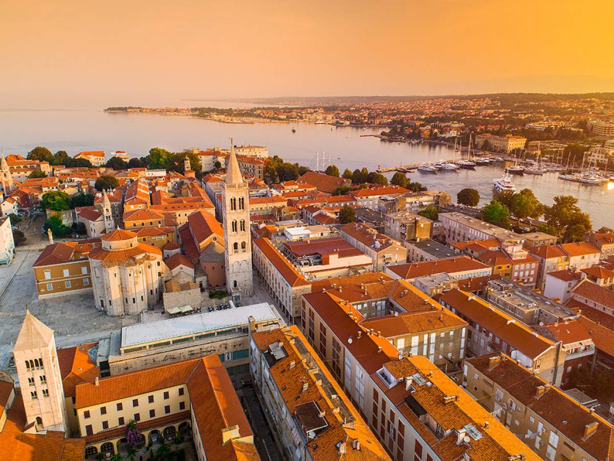 sky view on the old city center of zadar