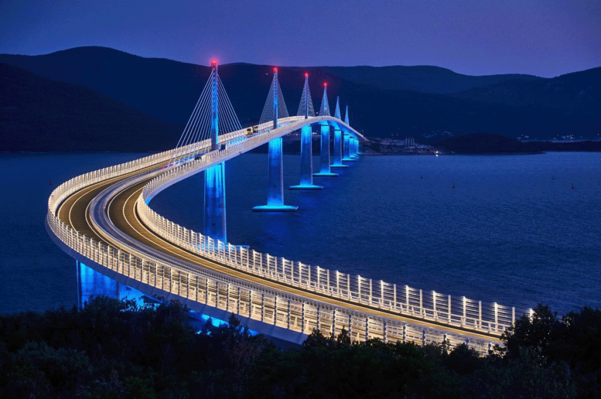 bridge over the sea in Croatia Pelješac