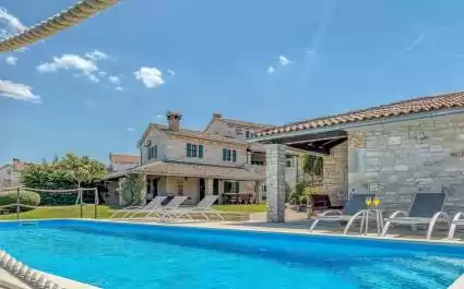 Unique Stone Villa Luna with Private Pool, Whirlpool and Fenced Garden