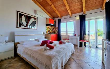 Apartmani Zonta - Studio s francuskim balkonom i pogledom na more